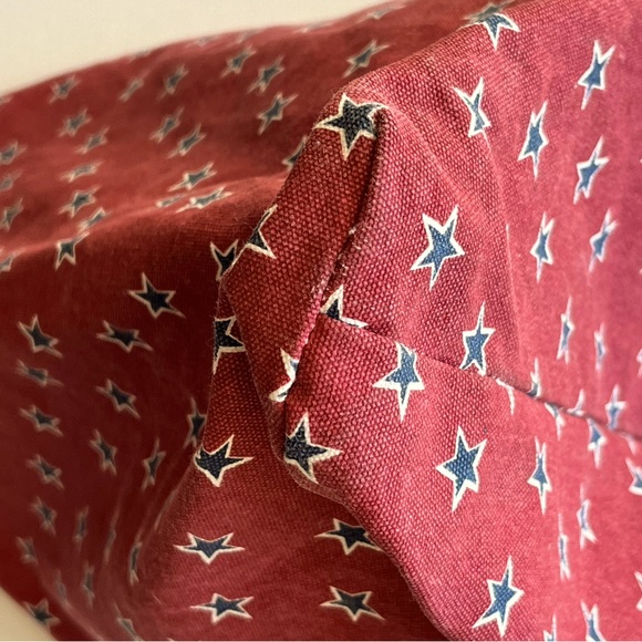 J.Crew STARS Reusable Market Shopper Carryall Lined Tote Bag RED / BLUE / WHITE - Picture 10 of 10